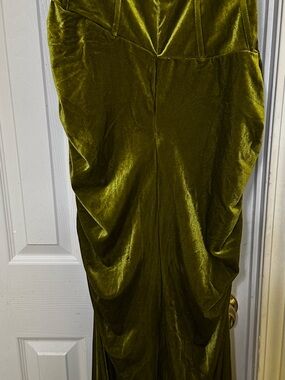 Fashion Nova Olive Green Velvet Maxi Skirt